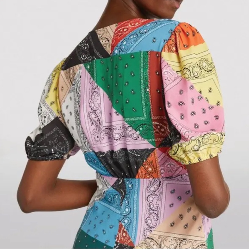 Staud Multicolor Patchwork Mini Dress - image 3